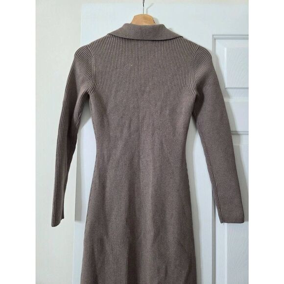Abercrombie & Fitch Collared Sweater dress, Brown Small P NWT - Picture 11 of 12